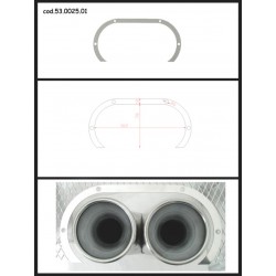 Protection esthétique inox ovale ouverte pour sorties rondes 2x70mm Ragazzon Universel Protections Estètiques View All